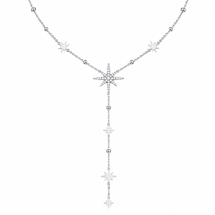 Collier Y Étoile Polaire en Acier Inoxydable 316L – Résistant à l’eau – Doré ou Argenté