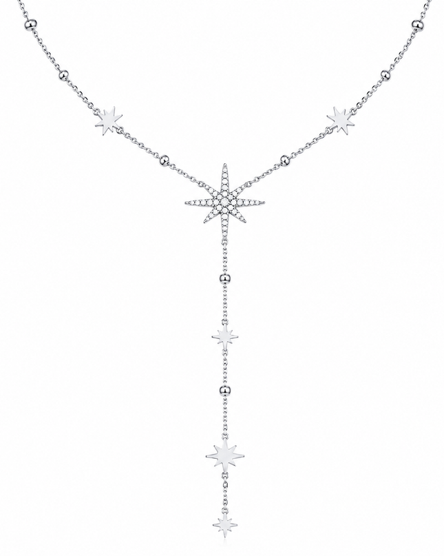Collier Y Étoile Polaire en Acier Inoxydable 316L – Résistant à l’eau – Doré ou Argenté