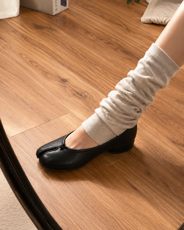 Ballerines Tabi Femme – Chaussures Plates Vintage à Bout Fendu – Style Minimaliste Confortable