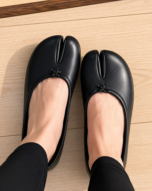 Ballerines Tabi Femme – Chaussures Plates Vintage à Bout Fendu – Style Minimaliste Confortable