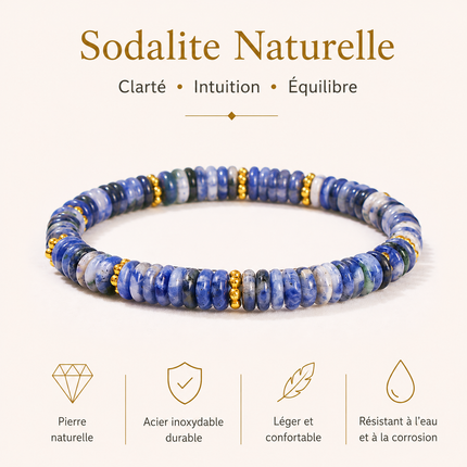 Bracelet en Pierres Naturelles Plates – Élégance Minimaliste