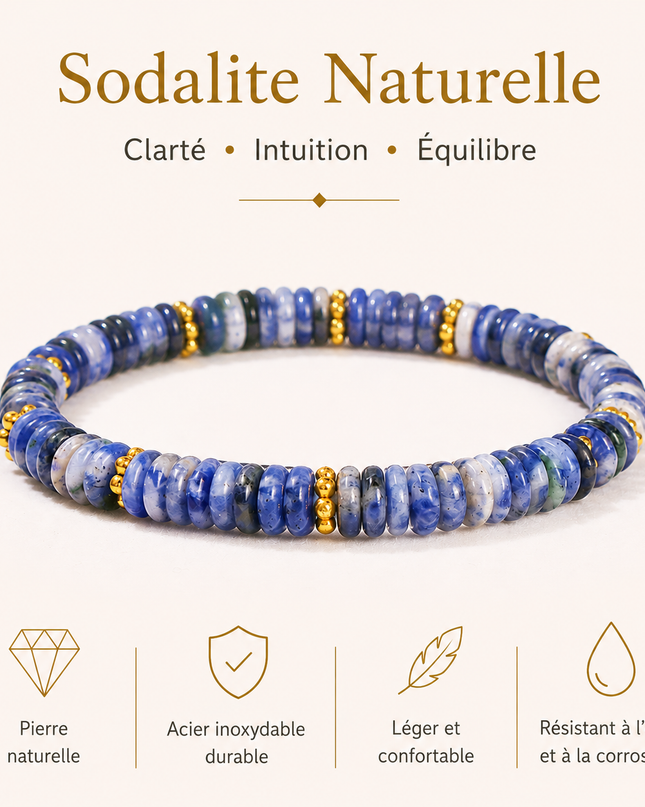 Bracelet en Pierres Naturelles Plates – Élégance Minimaliste