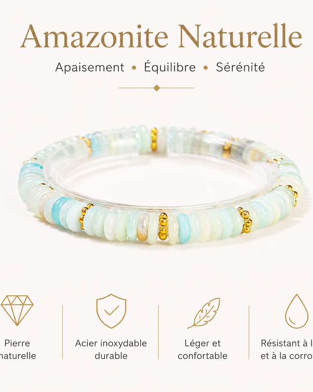 Bracelet en Pierres Naturelles Plates – Élégance Minimaliste