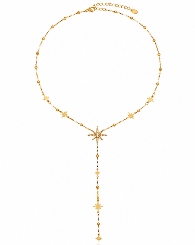 Collier Y Étoile Polaire en Acier Inoxydable 316L – Résistant à l’eau – Doré ou Argenté