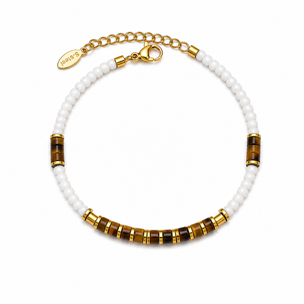 Bracelet Bohème en Acier Inoxydable & Pierre Naturelle – Collection Jaspe Impérial
