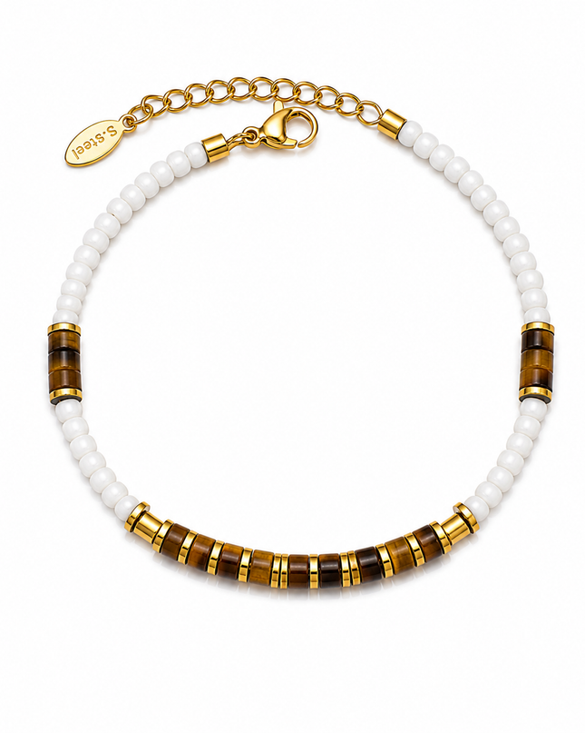 Bracelet Bohème en Acier Inoxydable & Pierre Naturelle – Collection Jaspe Impérial