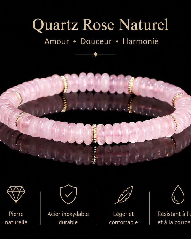 Bracelet en Pierres Naturelles Plates – Élégance Minimaliste