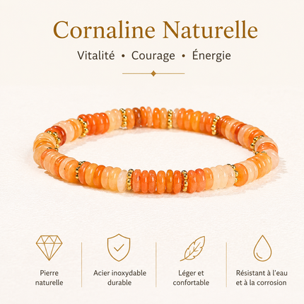 Bracelet en Pierres Naturelles Plates – Élégance Minimaliste