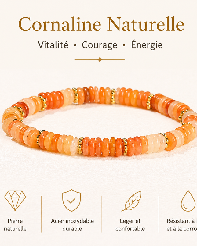 Bracelet en Pierres Naturelles Plates – Élégance Minimaliste