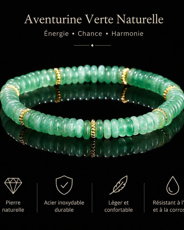 Bracelet en Pierres Naturelles Plates – Élégance Minimaliste