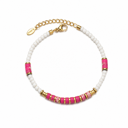Bracelet Bohème en Acier Inoxydable & Pierre Naturelle – Collection Jaspe Impérial