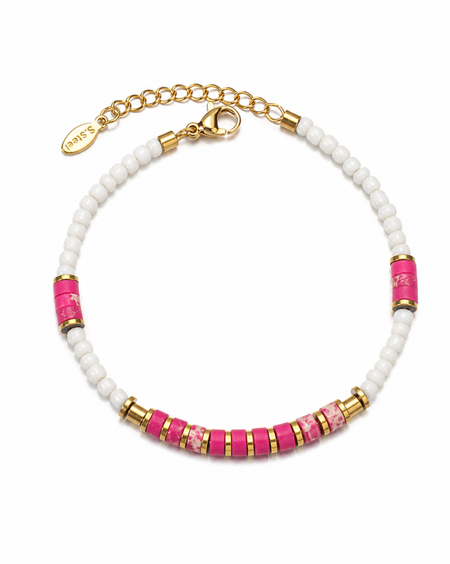 Bracelet Bohème en Acier Inoxydable & Pierre Naturelle – Collection Jaspe Impérial