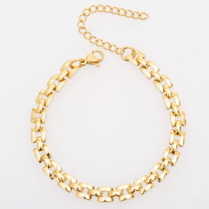 Bracelet Chaîne en Acier Inoxydable – Ajustable – Finition Dorée ou Argentée – 3 Largeurs Disponibles