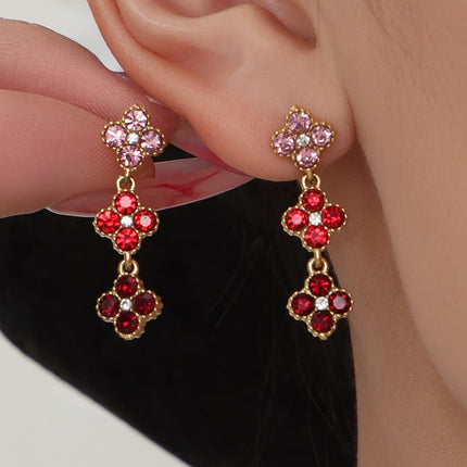 Boucles d'oreilles Trèfle Princesse Porte-bonheur en Zircon