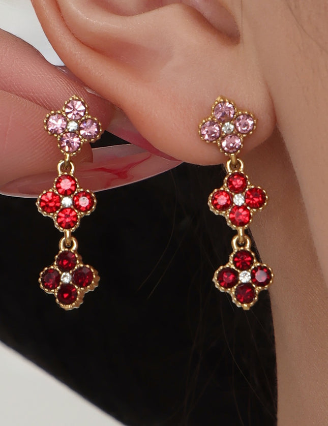 Boucles d'oreilles Trèfle Princesse Porte-bonheur en Zircon