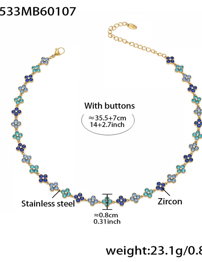 Collier Trèfle Princesse Porte-bonheur en Zircon