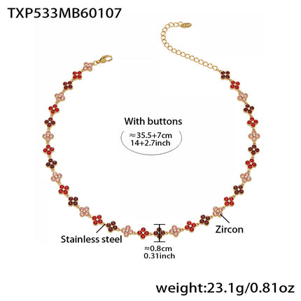 Collier Trèfle Princesse Porte-bonheur en Zircon