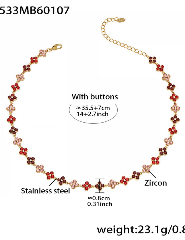 Collier Trèfle Princesse Porte-bonheur en Zircon