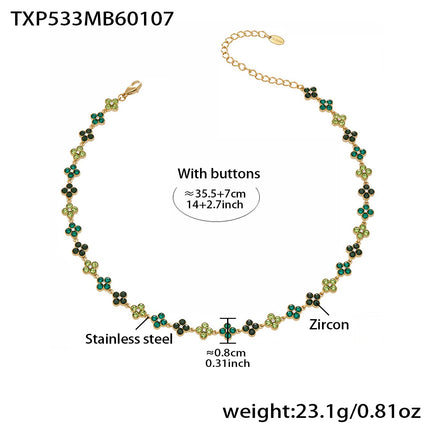 Collier Trèfle Princesse Porte-bonheur en Zircon
