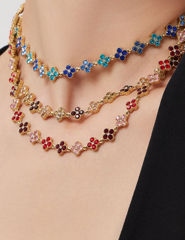 Collier Trèfle Princesse Porte-bonheur en Zircon