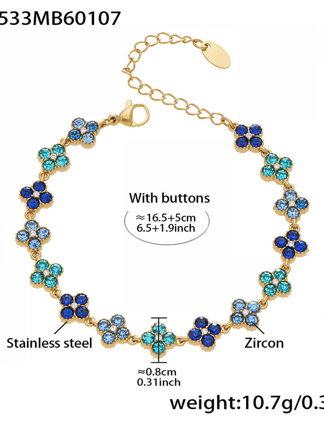 Bracelet Trèfle Princesse Porte-bonheur en Zircon