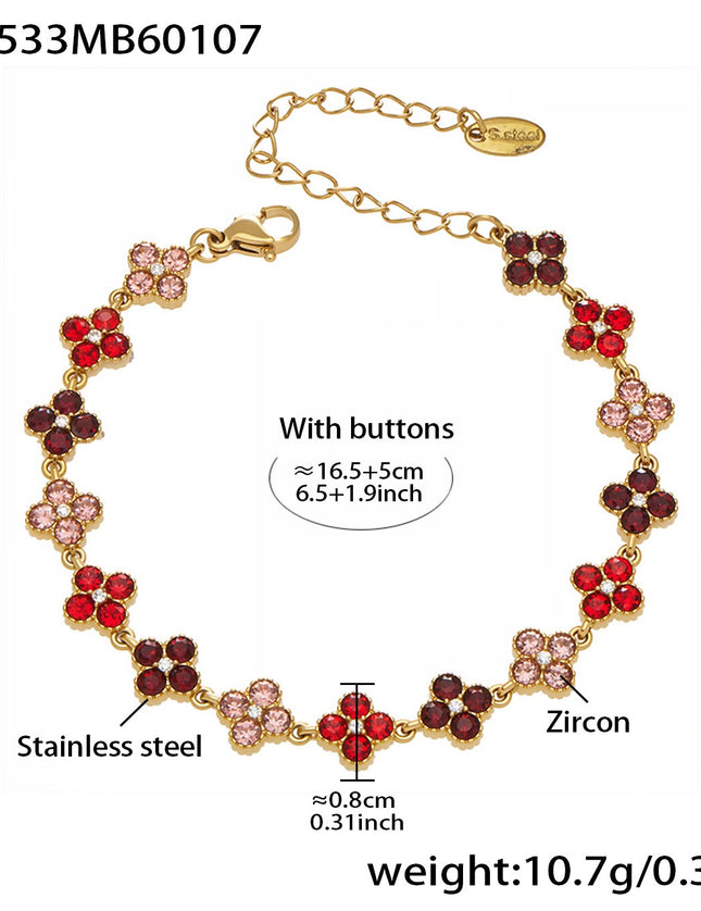 Bracelet Trèfle Princesse Porte-bonheur en Zircon