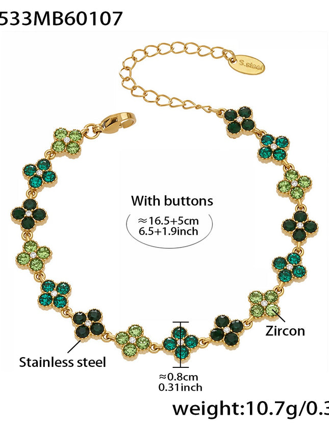 Bracelet Trèfle Princesse Porte-bonheur en Zircon