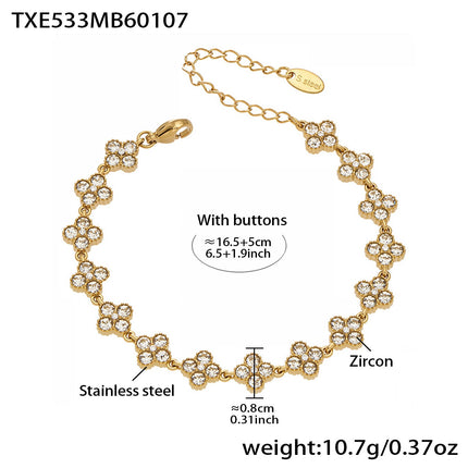 Bracelet Trèfle Princesse Porte-bonheur en Zircon