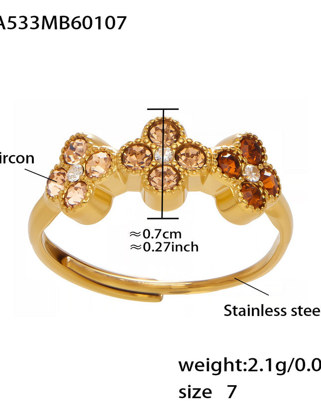 Bague Trèfle Princesse Porte-bonheur en Zircon