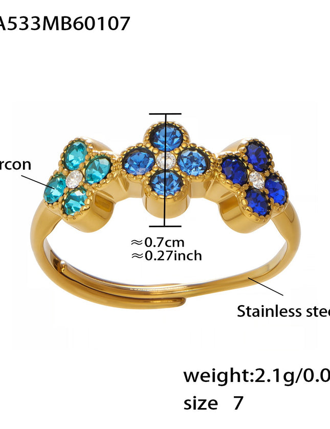 Bague Trèfle Princesse Porte-bonheur en Zircon
