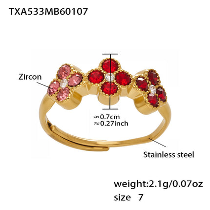 Bague Trèfle Princesse Porte-bonheur en Zircon