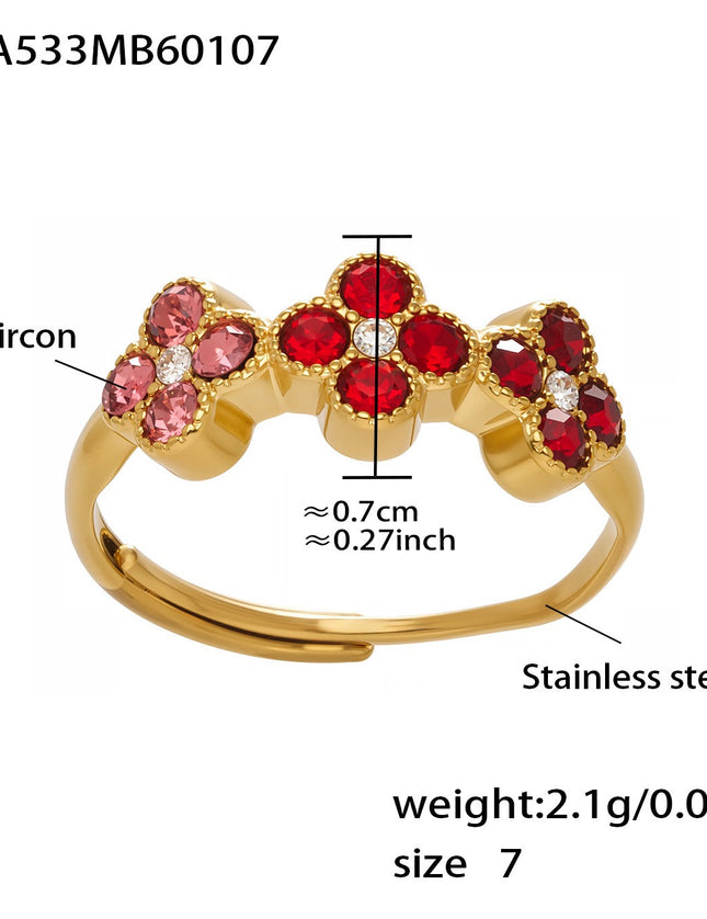 Bague Trèfle Princesse Porte-bonheur en Zircon