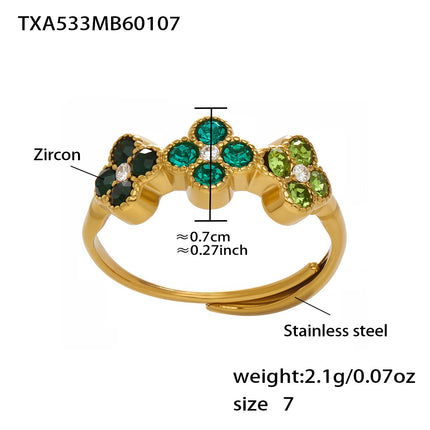 Bague Trèfle Princesse Porte-bonheur en Zircon