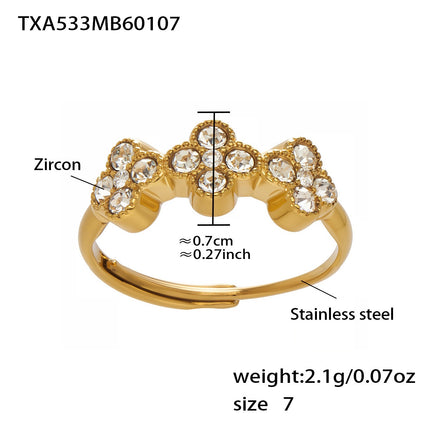 Bague Trèfle Princesse Porte-bonheur en Zircon