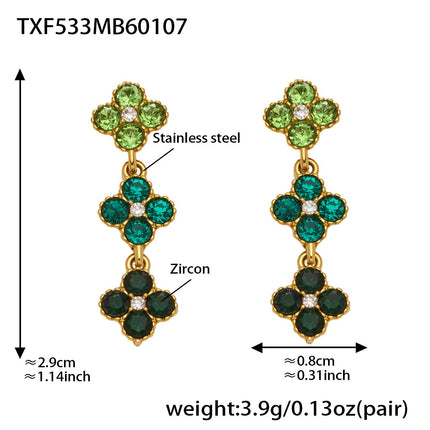 Boucles d'oreilles Trèfle Princesse Porte-bonheur en Zircon