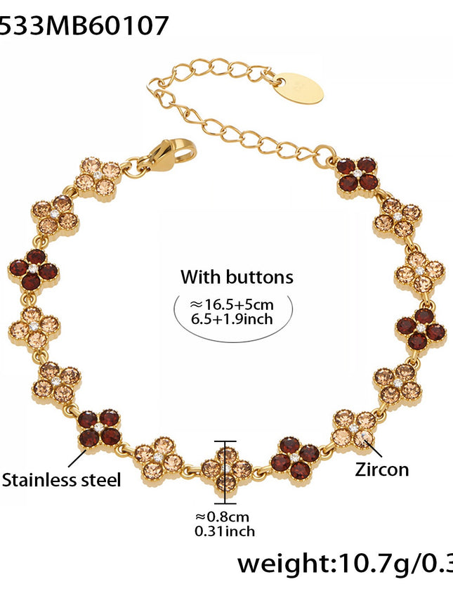 Bracelet Trèfle Princesse Porte-bonheur en Zircon