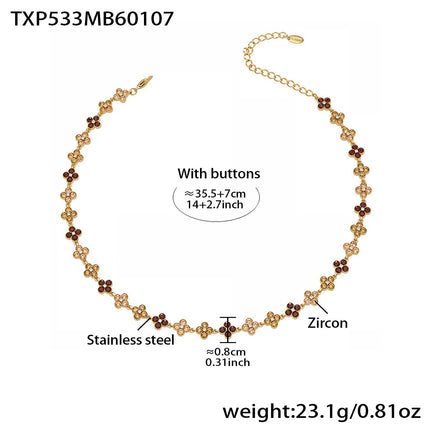 Collier Trèfle Princesse Porte-bonheur en Zircon