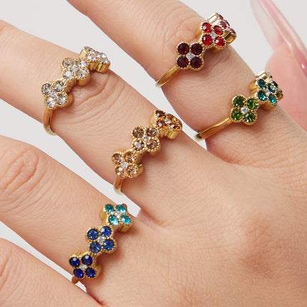 Bague Trèfle Princesse Porte-bonheur en Zircon
