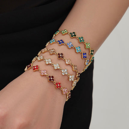 Bracelet Trèfle Princesse Porte-bonheur en Zircon