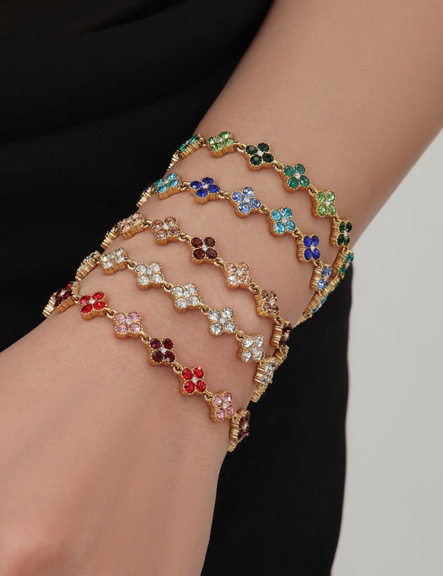 Bracelet Trèfle Princesse Porte-bonheur en Zircon