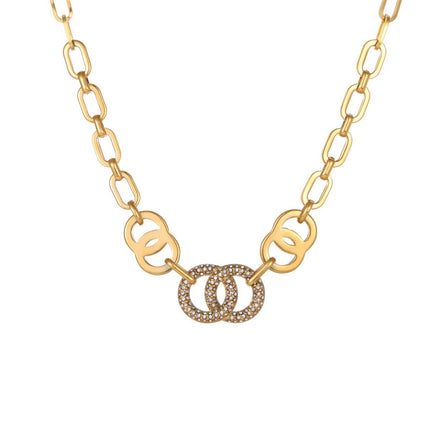 Bracelet Double Anneau Pavé Zircon