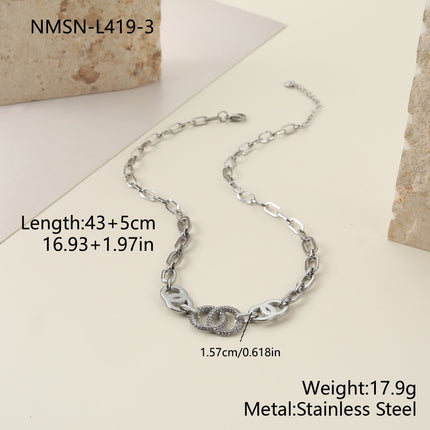 Collier Double Anneau Pavé Zircon